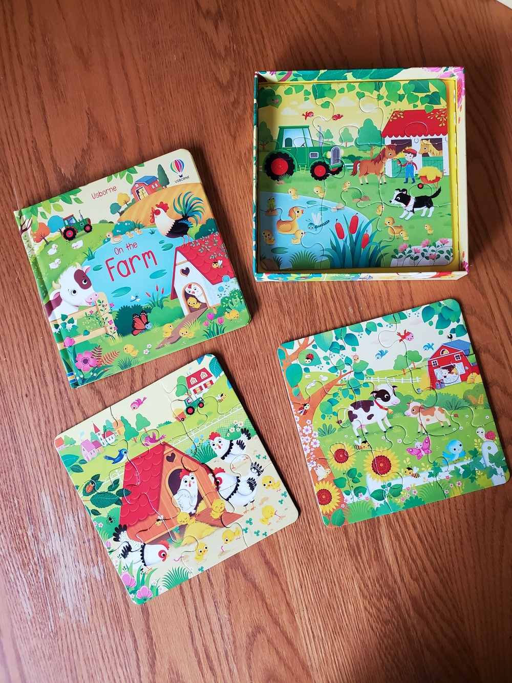 Usborne On the Farm Board Book Puzzle Set